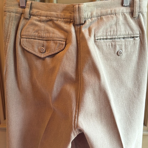 Men’s vintage pleated tan cotton cuffed slacks. Size w33 l 30 - Picture 6 of 6